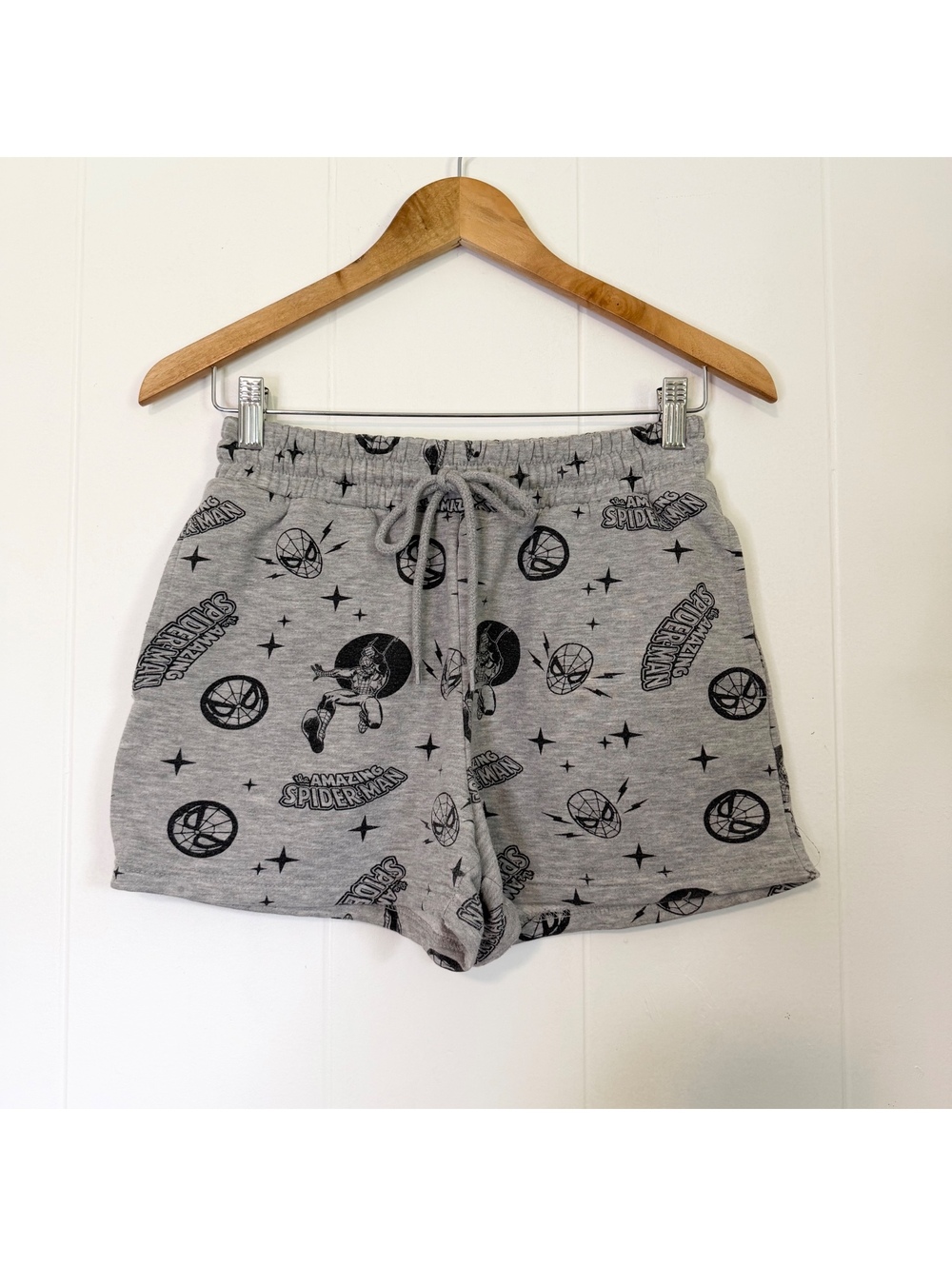 Marvel The Amazing Spiderman Drawstring Casual Comfy Shorts Women's Medium